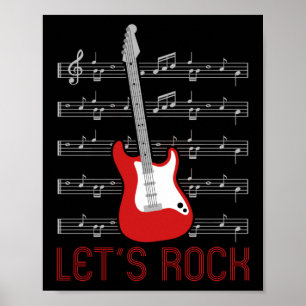 Poster Guitar Music Lover Permite Notas De Rock
