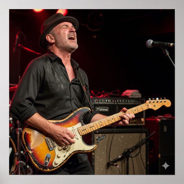 Poster Guitarista Blues (Frente)