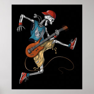 Poster Guitarista de Metal Skeleton