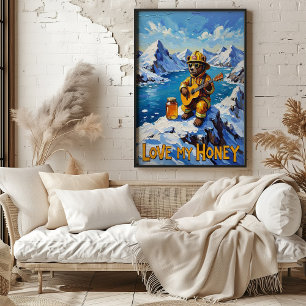 Poster Guitarista Glaciar: Sotaque acústico do urso