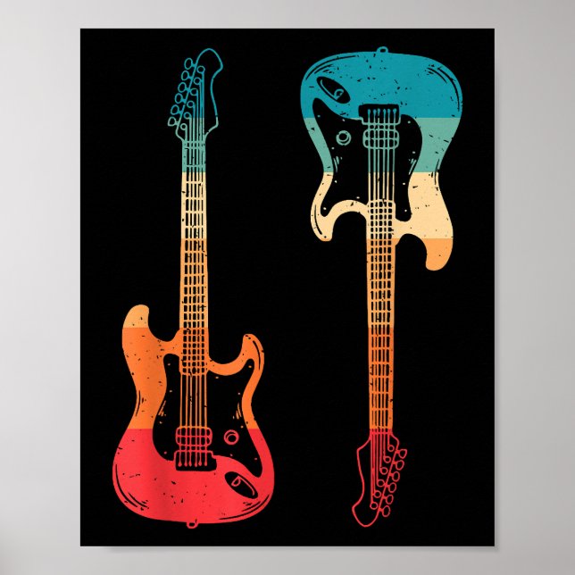Poster Guitarista-guitarrista Elétrica Bass Guitar Rock M (Frente)