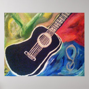 Póster Guitarra abstrata