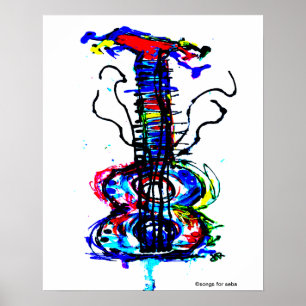 Póster Guitarra abstrata