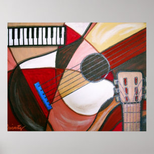 PÓSTER GUITARRA ABSTRATA