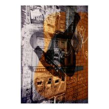 guitarra acústica colagem urbana