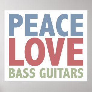 Póster Guitarra baixas do amor da paz