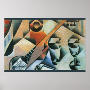 Póster Guitarra (Banjo) e Óculos, Juan Gris, Arte Antiga