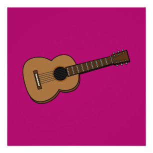 Póster Guitarra Cartoon