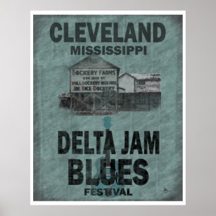 Póster Guitarra Delta do Mississippi Cleveland