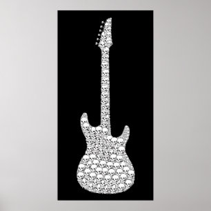 Póster Guitarra do crânio