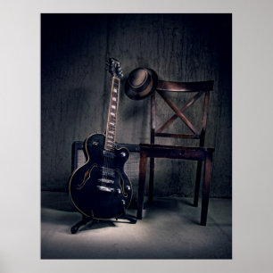 Póster guitarra dos azuis