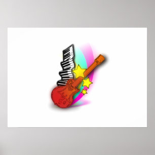 Poster Guitarra e piano