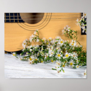 Poster guitarra e wildflowers