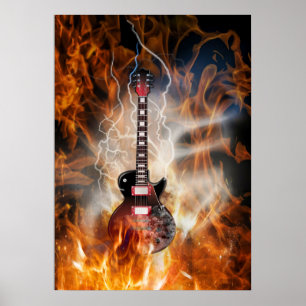 Poster Guitarra Flame