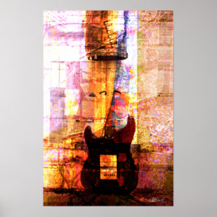 Póster Guitarra no meio