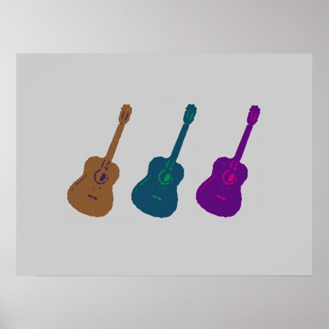 Póster guitarra para paredes, música (Frente)
