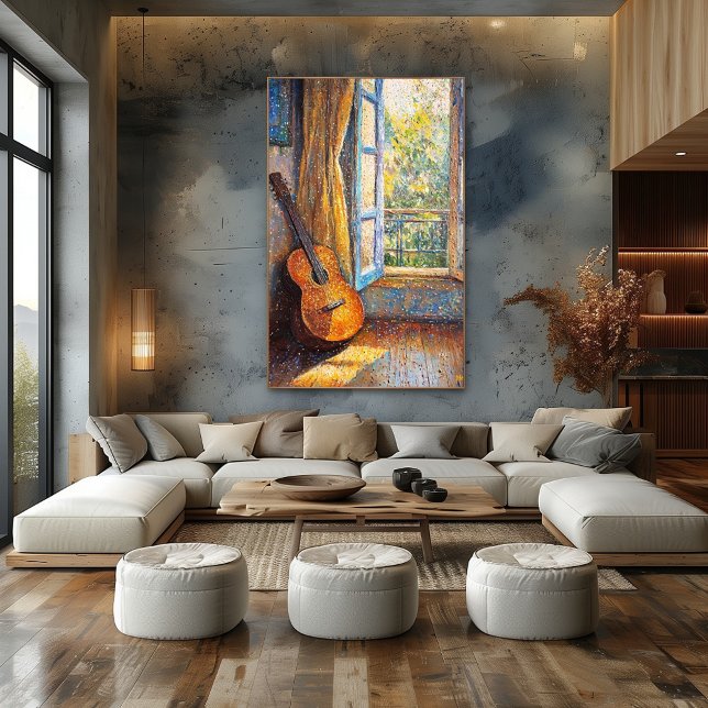 Poster Guitarra Pointilística por Janela Luminosa - Vibra (Criador carregado)