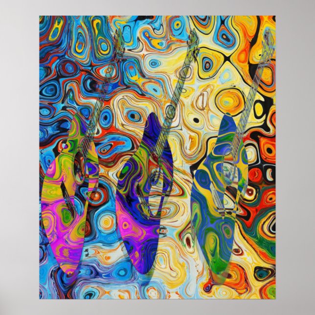 Poster Guitarras abstractas (Frente)