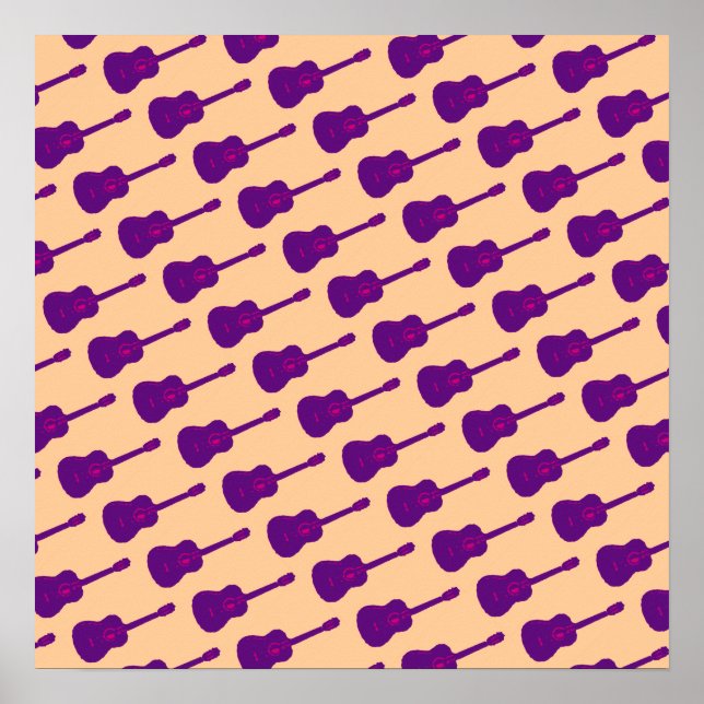 Poster guitarras roxas gráficas (Frente)