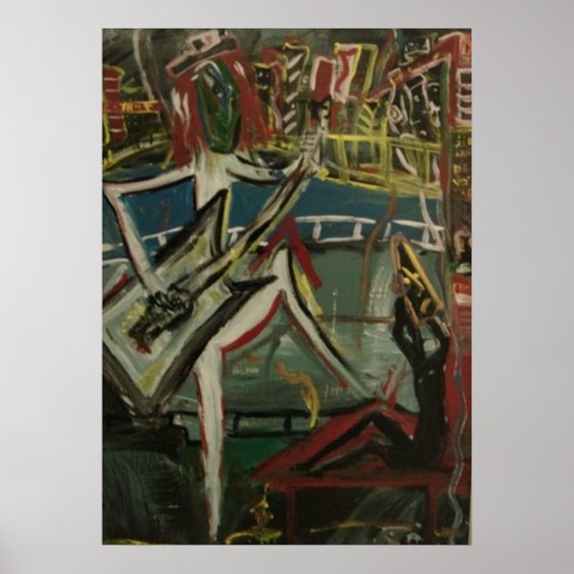 Póster Guitarrista Abstrato (Frente)