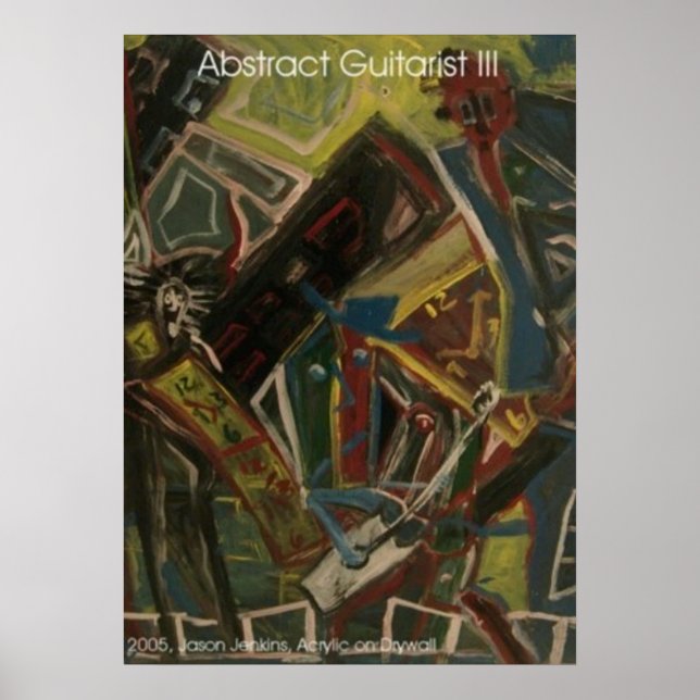 Póster Guitarrista Abstrato III (Frente)