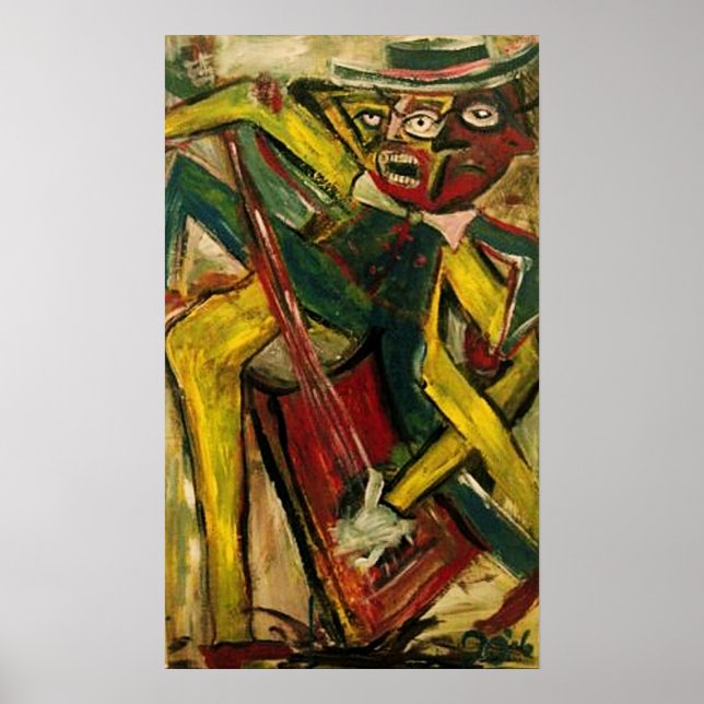 Póster Guitarrista Abstrato IV (Frente)