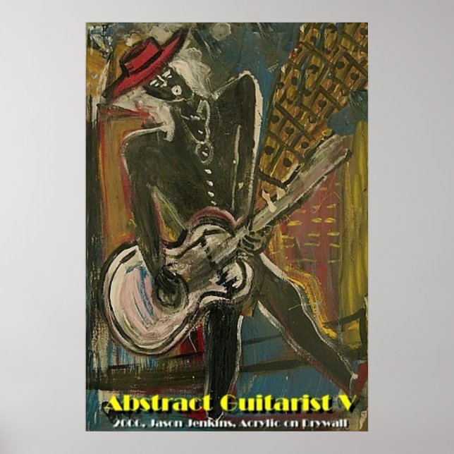 Poster Guitarrista Abstrato V (Frente)