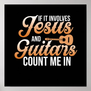 Poster Guitarrista Musical De Jesus E Guitaristas