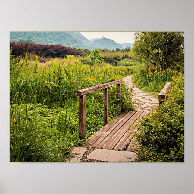 Poster Guizhou, fotografia cênica da China, (Frente)