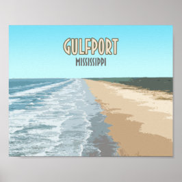 Poster Gulfport Mississippi Beach