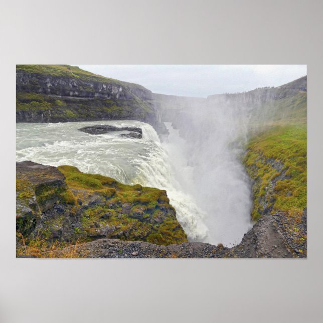 Poster Gullfoss, Cachoeira Dourada, Islândia (Frente)