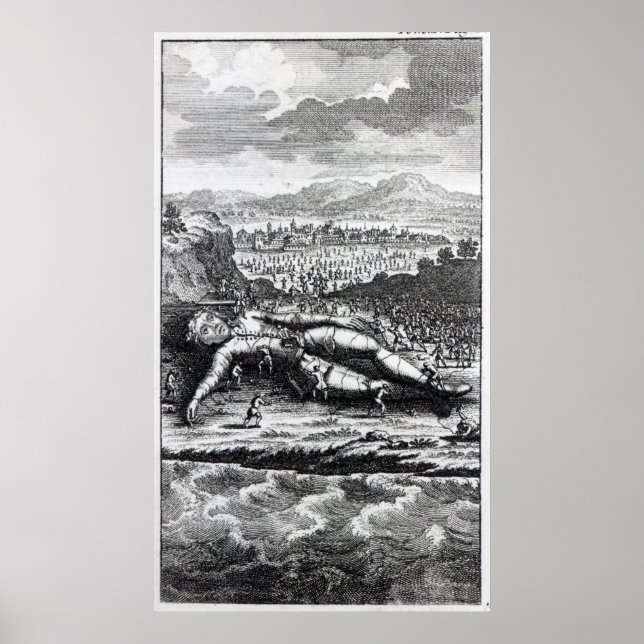 Póster Gulliver capturado pelos lilputianos (Frente)