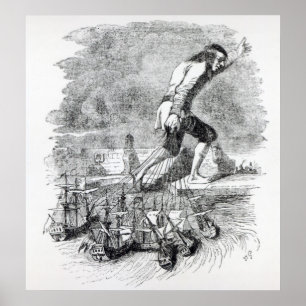 Póster Gulliver que rouba a frota de Blefuscudian