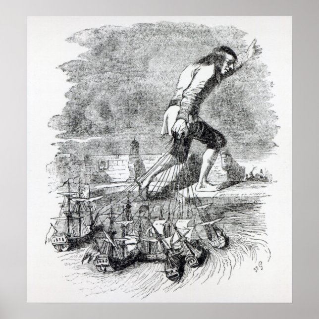 Póster Gulliver roubando a frota blefuscudiana (Frente)