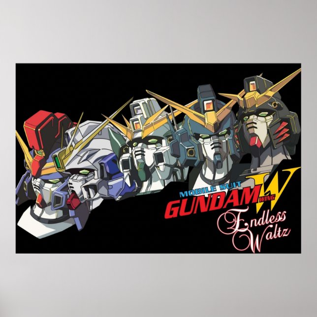 Poster Gundam Wing Enless Waltz Todos os cinco (Frente)