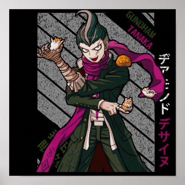 Poster Gundham Tanaka Super DanganRonpa 2 (Frente)