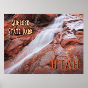 Poster Gunlock State Park Utah Waterfall