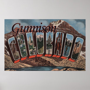 Póster Gunnison, Colorado - Cenas em Larga Letra