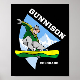 Poster Gunnison Colorado Snowboard Snowboarder Kids Sa
