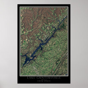 Póster Guntersville Lake Alabama From Space Satellite Map