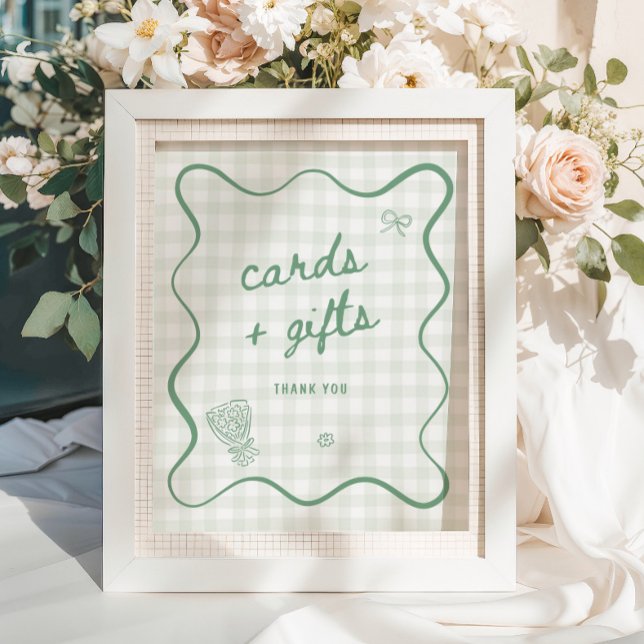 Poster Gustátamo Green Gingham Cards & Gifts (Criador carregado)