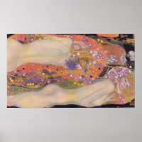 Gustav Klimt Água Serpentes II