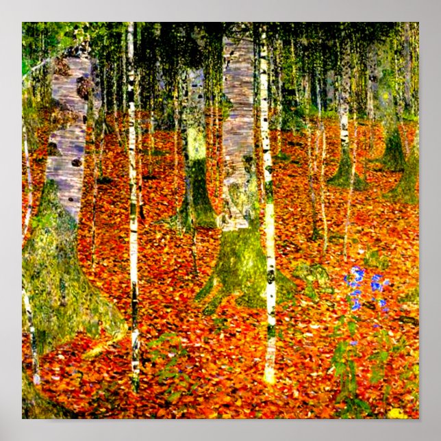 Poster Gustav Klimt Birch Trees (Frente)