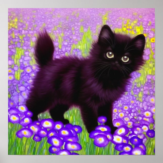 Poster Gustav Klimt Black Kitten (Frente)