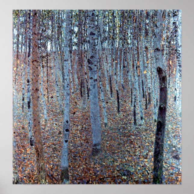 Póster Gustav Klimt Buchenwald Beech Forest (Frente)