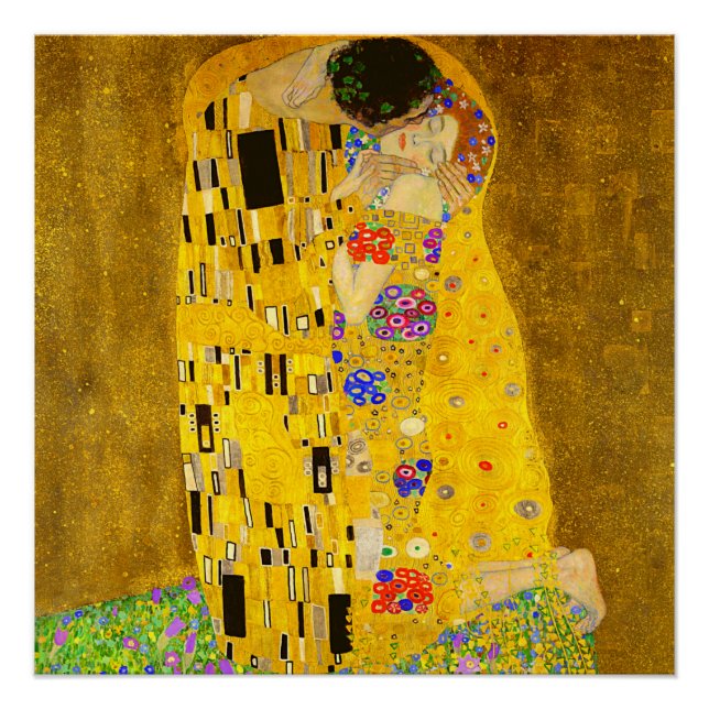 Póster Gustav Klimt é o famoso quadro Beijo. (Frente)