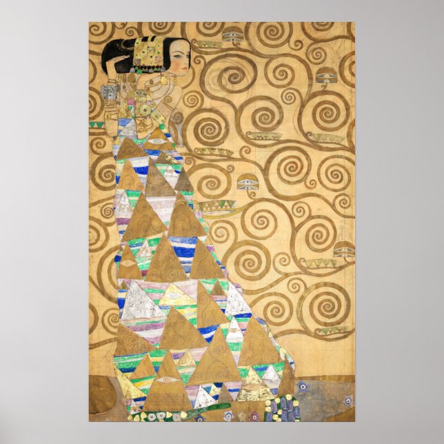 Poster Gustav Klimt - Expectativa, Frieze Stoclet (Frente)