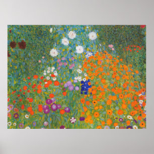 Poster Gustav Klimt Flower Garden Cottage Nature