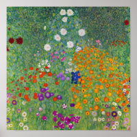 Gustav Klimt Flower Garden Vintage Art Nouveau