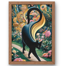 Gustav Klimt Gato Preto em um Jardim de Flores, Ar